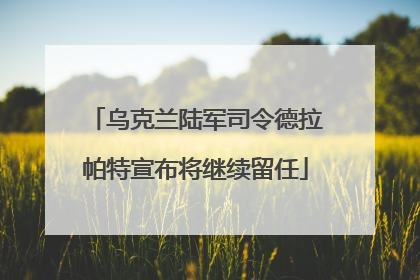 乌克兰陆军司令德拉帕特宣布将继续留任